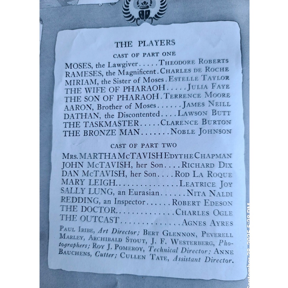 Vintage 1923 The Ten Commandments Cecil B DeMille Silent Film Souvenir Program - Picture 6 of 12